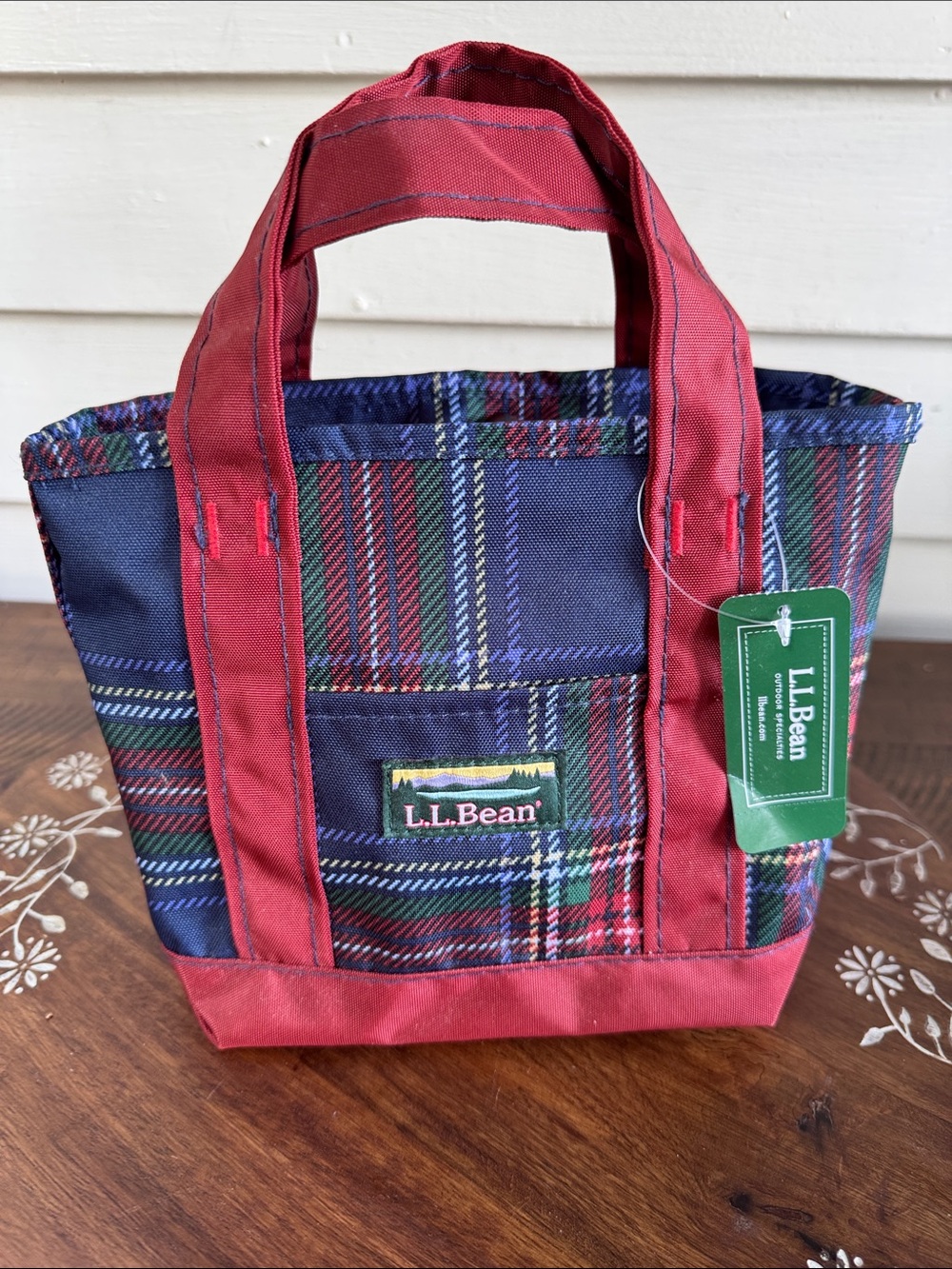 L.L. Bean Plaid Mini Tote NWT